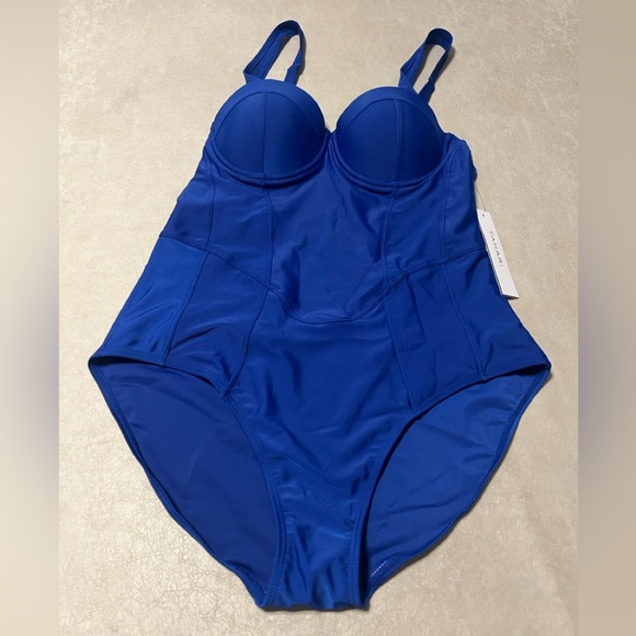 Tahari Other - Tahari Royal Blue Corset-Style One-Piece Bathing Suit. Women's Size L NEW! #9112